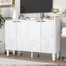 VIBE HAUS 47.2'' Modern TV Stand, Entertainment Center Media Console With 2 Spacious Storage Space, Solid Wood Legs And Anti-tip Device For Living Roo