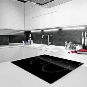 Built In Electric Stove Top, 20 X 11.6 Inch 2 Burners, 110V Glass Radiant Cooktop With Sensor Touch Control, Timer & Child Lock Included, 9 Power Leve