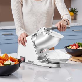Commercial Ice Crusher 143LBS/H Electric Snow Cone Maker Shaved Ice Silver