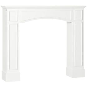 Modern Fireplace Mantel, Surround Mantels for Fireplace with Decorative Pattern Interior Width 29" White