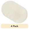 4-Pack Round Woven Polyester Table Placemats â€“ Vanilla, 15" Diameter, Durable & Easy to Clean