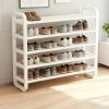 5-Tier Metal and Plastic Shoe Rack Organizer â€“ Space-Saving Narrow Floor Shoe Storage Shelf, Durable Multi-Layer Iron Design, No Wood, Easy Assembly