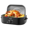 Roaster Oven, 18QT Fast-Cooking Turkey Roaster, 150-450Â°F Adjustable Temperature Turkey Oven with Self-Basting Lid, Removable Pan and Rack