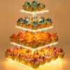 4 Tier Cupcake Stand Acrylic Tower Display with LED Light Premium Holder Dessert Tree Tower for Birthday Cady Bar DÃ©cor Weddings