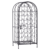 HOMCOM 35 Bottle Wrought Iron Wine Rack Cabinet with Lock, Black