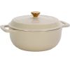 Cast iron 7.5QT cooking pot - Ceramic white - Includes two silicone gloves - Enamel pot
