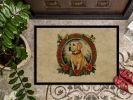 NEW Labrador Retriever Christmas Flowers Doormat Front Door Mat Indoor Outdoor Rugs for Entryway, Non Slip Washable Low Pile, 18H X 27W