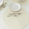 4-Pack Round Woven Polyester Table Placemats â€“ Vanilla, 15" Diameter, Durable & Easy to Clean
