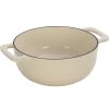 Cast iron 7.5QT cooking pot - Ceramic white - Includes two silicone gloves - Enamel pot