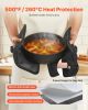 Pot Holders, Heat Resistant to 500Â°F with Ribbed Soft Anti-Slip Silicone Strips, 100% Cotton 9.06 x 8.98 inch Hot Pads with 2 No-Marks Hooks