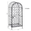 HOMCOM 35 Bottle Wrought Iron Wine Rack Cabinet with Lock, Black