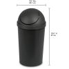 (2 pack) 3 Gallon Round SwingTop Wastebasket, Domed Push To Open Lid Trash Can, for Small Spaces