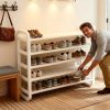 5-Tier Metal and Plastic Shoe Rack Organizer â€“ Space-Saving Narrow Floor Shoe Storage Shelf, Durable Multi-Layer Iron Design, No Wood, Easy Assembly