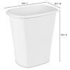 (2 pack) 10 Gallon Rectangular Wastebasket, Large Open Plastic Trash Can for Kitchen, White