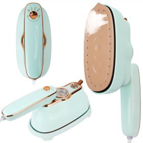 1Pc 1200W Foldable Handheld Clothes Iron Steamer With Wet Dry Ironing Mode Portable Garment Steamer Travel Clothing Wrinkles Remover With Temperature (Option: Blue)
