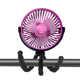Camping Fan With LED Lantern- Rechargeable Battery Operated Fan, 3 Speeds,7 Inch Portable Clip On For Stroller Treadmill Tent RV Outdoor Emergency Out (Option: Purple)