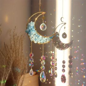 1pc Rainbow Maker Crystal Suncatcher - Enhance Your Home Decor with Aquamarine, Amethyst, and Obsidian - Perfect for Garden, Yard, Bedroom, Balcony (Color: Aquamarine)