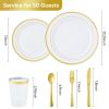 Gold/Silver Plastic Tableware Set - 350PC  Gatherings of 50+people