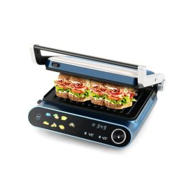 Household Indoor Panini Press Grill Sandwich Maker (type: Panini Press Grill, Color: Blue & Black)