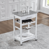 Mobile Rolling Kitchen Island Trolley Serving Cart with Underneath Drawer & Slide-Out Wire Storage Basket