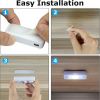 4PCS LED motion-sensing bulb, rechargeable cabinet light, stick-on wireless LED night light, under drawers, shelves, and cabinets, warm white