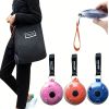 1pc Reusable Shopping Bags; Portable Outdoor Beach Bag; Roll Up Mini Disc Shape Black Grocery Bag; Folding Eco Friendly Light Weight; Kitchen Supplies