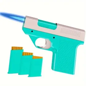 Windproof Adjustable Flame Lighter - Portable Liquid Gas Filling Igniter, Zinc Alloy Shell, Light Green And Pink Handle, Suitable For Camping, Barbecu (Option: Green)